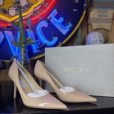 New Jimmy Choo AGNES 41 Powder Pink Patent Pumps 85mm Full Set Box Never worn