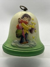 ANRI Italy 1976 Christmas Musical Bell Reuge Swiss Movement Adeste Fideles 4"