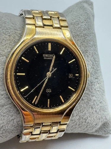 Vintage Men's Seiko SQ 5Y22-7089 Gold Tone Quartz Date Watch Parts/Repair