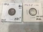 A LOT OF TWO BARBER SILVER DIMES,1892and 1907,BOTH LOOK TO BE AU- BU?