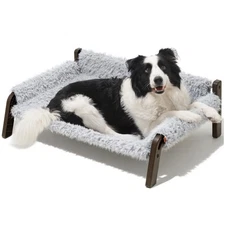 Elevated Dog Bed, Raised Dog Bed Medium Size Dog Sofa with Non-Slip Bottom, W...