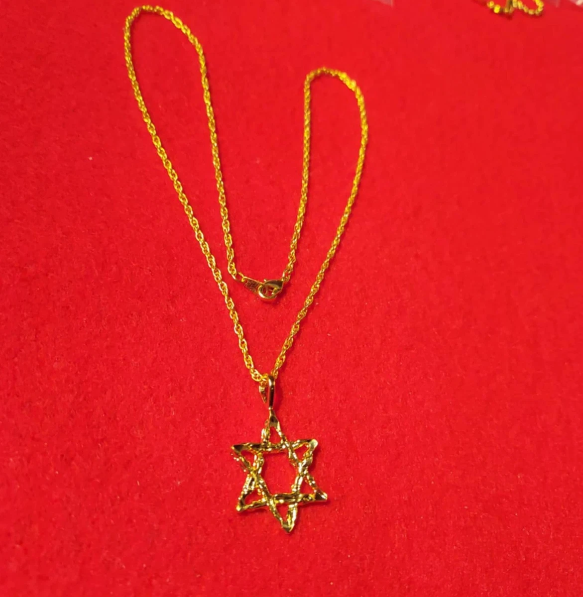 Collana Pietre Uomo Collana Ciondolo Da Uomo Acciaio Inox Tono Argento Stella Di Stella Di David - Foto 14