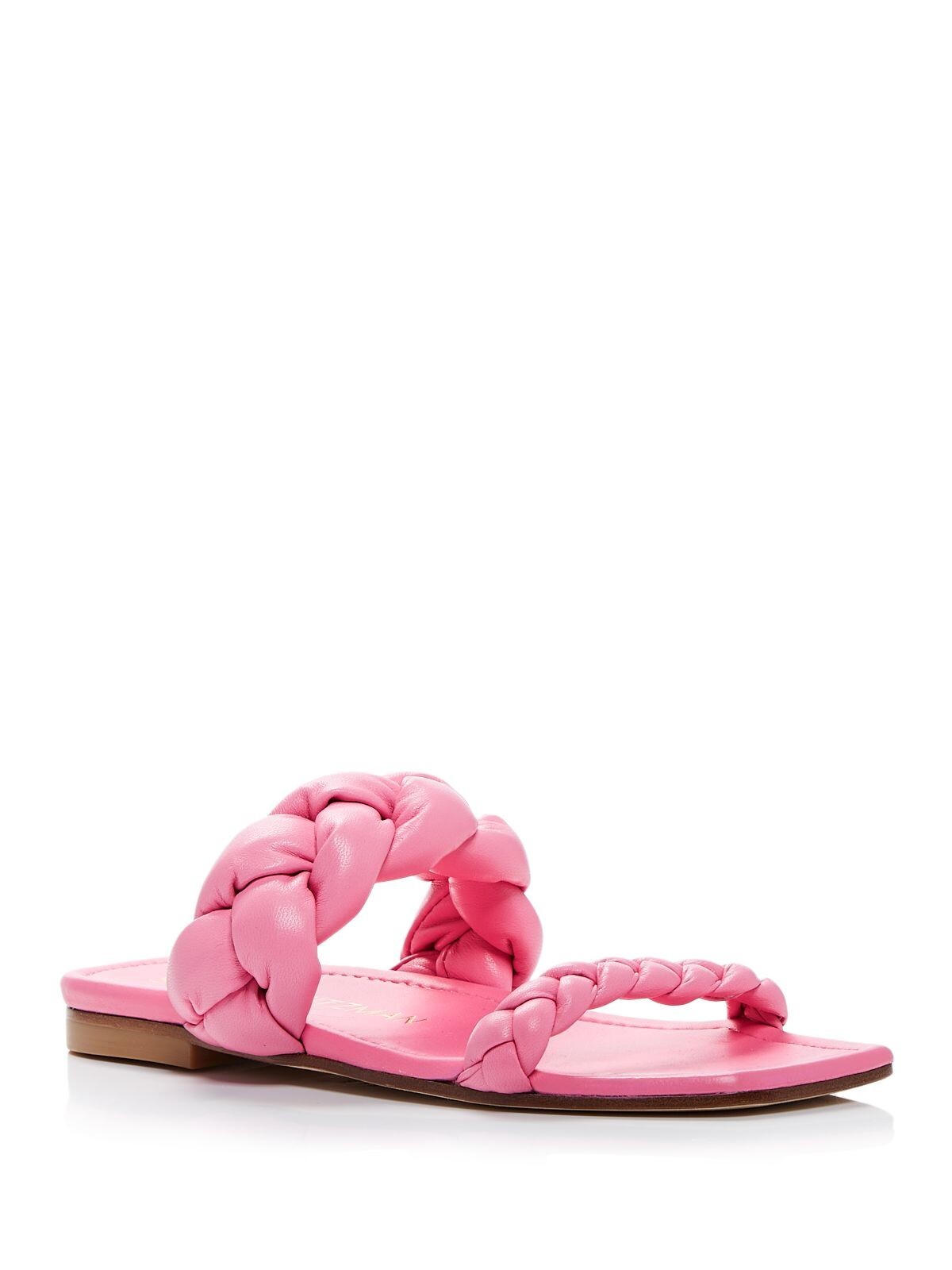 STUART WEITZMAN Womens Pink Playa Square Toe Slip On Leather Slide Sandals 55 18890₽