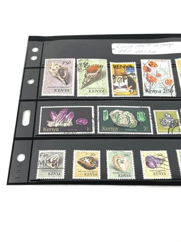Lote de 18 estampillas usadas de Kenia de los años 70 - flores, conchas, mariposas, muy finas Foto 3 de 4
