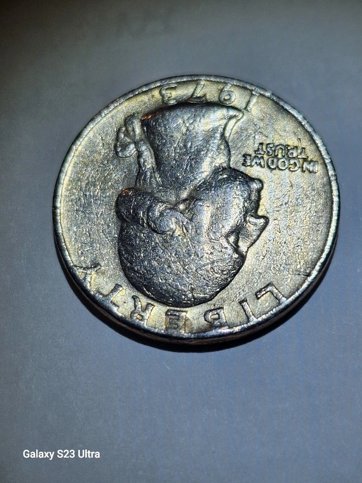 1973 Washington Quarter, Rare,DDO/DDR Die Errors, Off-centered & Letters On Rim! - Image 4 of 4