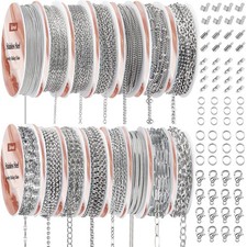 Necklace Chains for Jewelry Making, 118 Feet 15 Rolls Stainless Steel Jewelry Ch