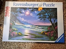 RAVENSBURGER Puzzle 3000 Pieces ~ Moonlight Beach ~ Anthony Casay 1997