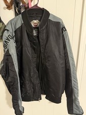 Harley-Davidson Black/Gray Zip Jacket Bar & Shield Logo Back + Sleeve Text