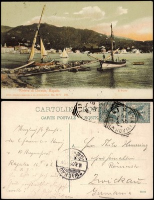 Cartolina Rapallo Riviera di Levante, IL Porto 1906