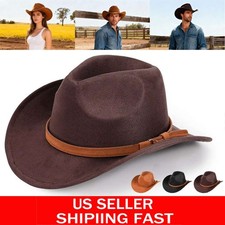Men Women Westerm Cowboy Rodeo Hat Cowboy Riding Hat Vintage Suede Brown Hat new