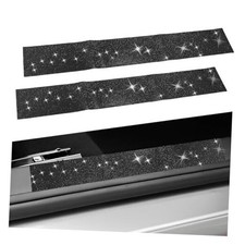 2PCS Car Door Edge Entry Guard, Bling Rhinestone Anti-Collision Adhesive Black