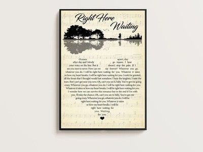 Right Here Waiting By Richard Marx Lyrics Song Vintage Decor Art Poster & Canvas