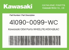 Kawasaki Genuine Wheel,Fr,1.40X14,Black - 41090-0099-Wc