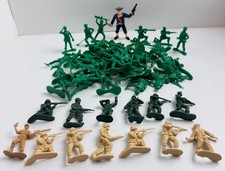 Lot Of 56 Plastic ARMY Military Soldiers Men Green Toy Mixed Color