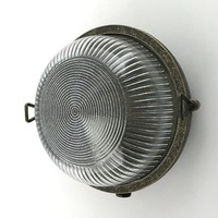 AußEn Lampe Klein Rund Ø 17,5Cm IP64 Messing Glas E27 Feuchtraum Keller Leuchte