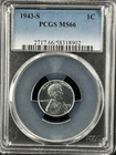 1943-S  1C  Lincoln Wheat One Cent  PCGS MS66  58318902