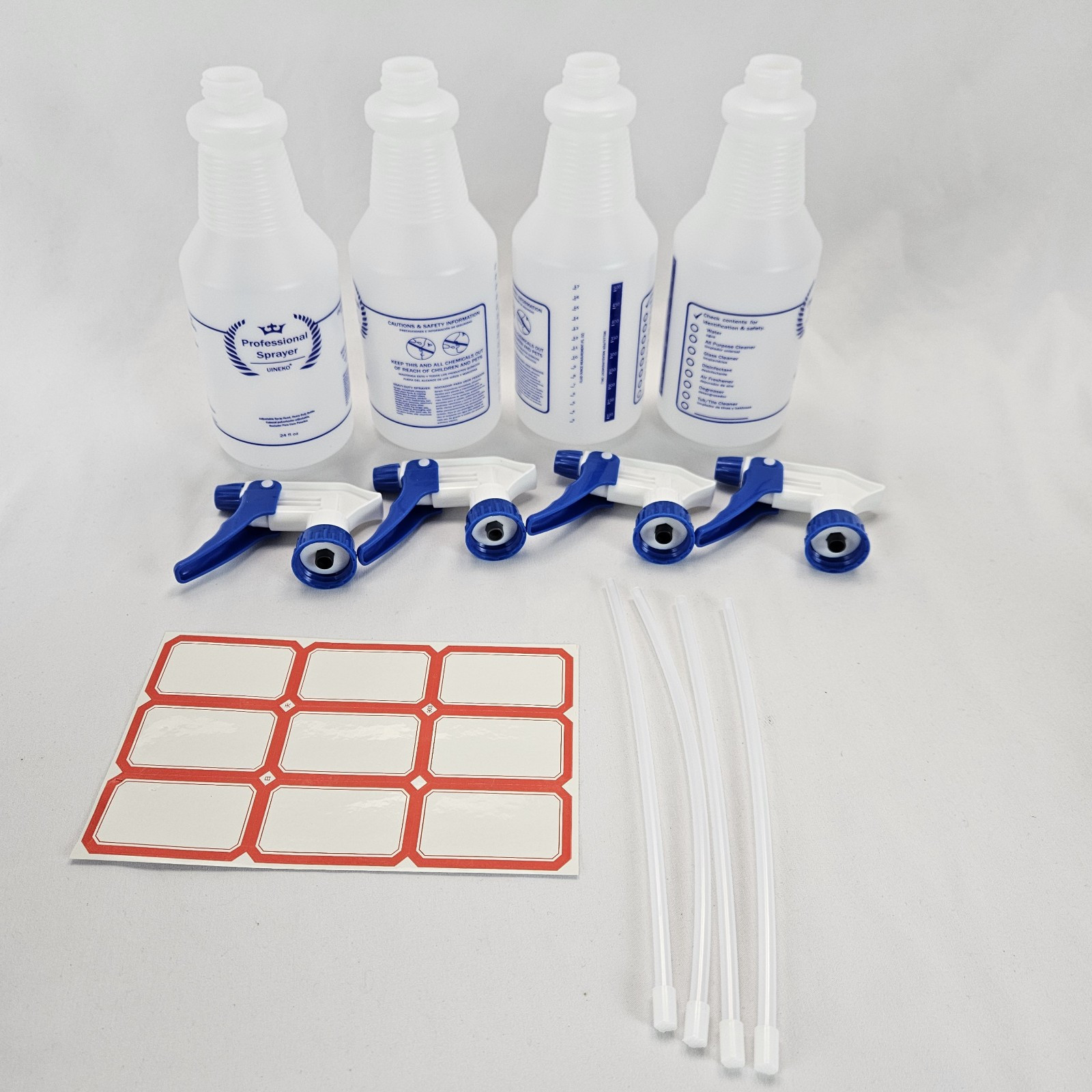 4-Pack 24oz Plastic Spray Bottles for Cleaning Solutions