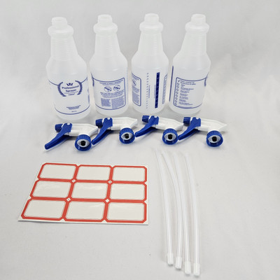 Plastic Spray Bottles 4 Pack 24 Oz All-Purpose Sprayer for Cleaning Solutions...