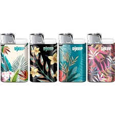 DJEEP Pocket Lighters, VIBRANT Collection, 4 Count Pack of Disposable Lighters