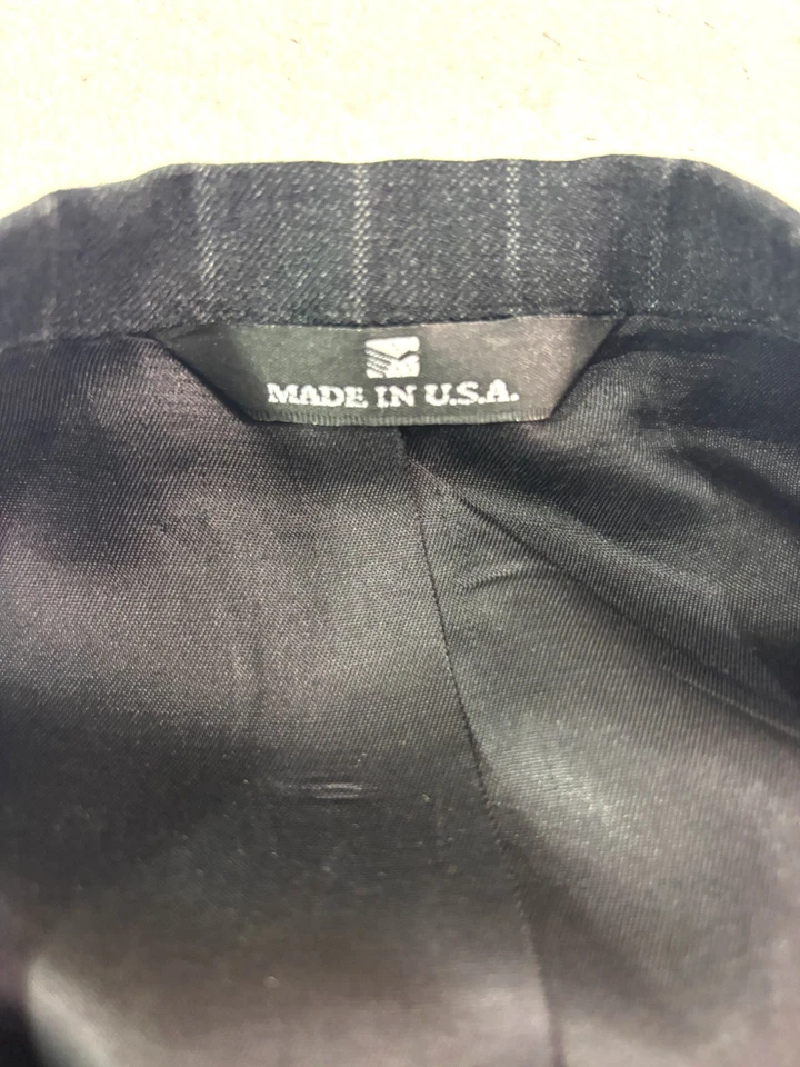 De colección Años 90 Polo Ralph Lauren 40R 34x29 2 piezas Pantalón Traje Franela Carbón Tiza Rayas Foto 4 de 4