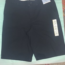 Cat  Jack Girls Black Flat Front Shorts Size 14 Adjustable Waist 100 Cotton