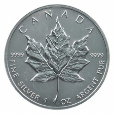 Better Date - 1993 Canada 5 Dollars - 1 Oz Maple Leaf World Coin- Silver *977