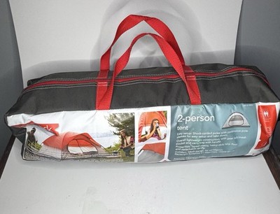 Embark 2 Person Tent With Bag Red Dome Gray Sides Easy Up Camping