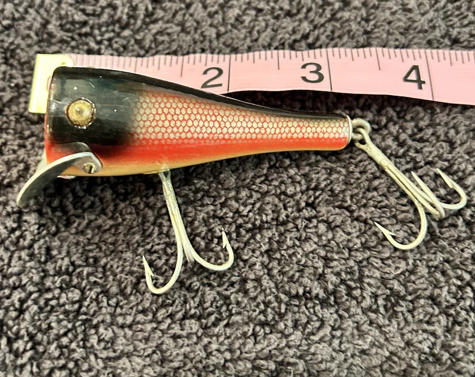 RARE VINTAGE Creek Chub Pop-N-Dunk Fishing Lure Red Scale Good Condition - Image 2 of 3