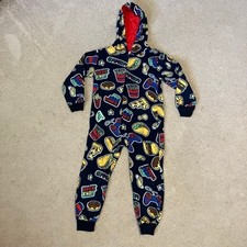 Children's Place Boys One-Piece Hooded Pajamas Sz 5/6 - Food  Gaming