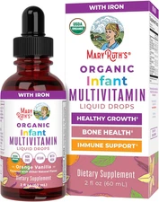 Multivitamin with Iron for Infants | USDA Organic | Liquid Drops for Babies 6-12