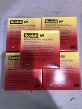 Lot Of 5 3M Scotch 69 Glass Cloth Electrical Tape 1/  x66  x.007  