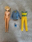 Vintage 1966 Francie Doll Black Eyelash Blonde Flip Mattel #1290 Denims Out 1967