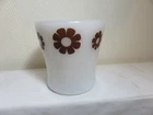 Vintage Federal milk glass brown daisy coffee mug