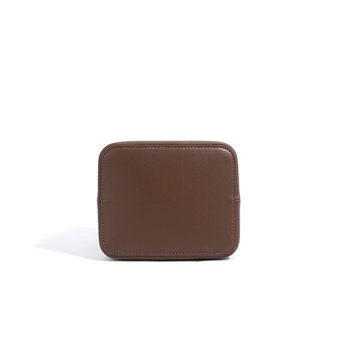 Bolso de hombro de lujo de gamuza chocolate - Bolso de mano esculpido de cuero de vaca esmerilado - Imagen 5 de 12