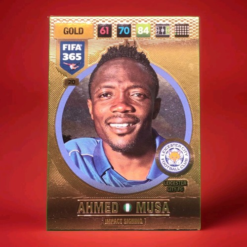 2016-17 Panini Adrenalyn XL FIFA 365 Ahmed Musa Leicester City Gold Impact - Picture 1 of 4