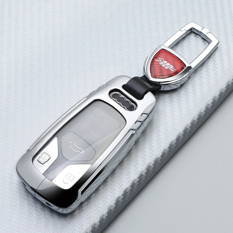 Metal Car Key Fob Case Cover For Audi Q5 TT A4 A5 Quattro RS S4 S5 B9 Q7 M4 TTS - Image 4 of 4