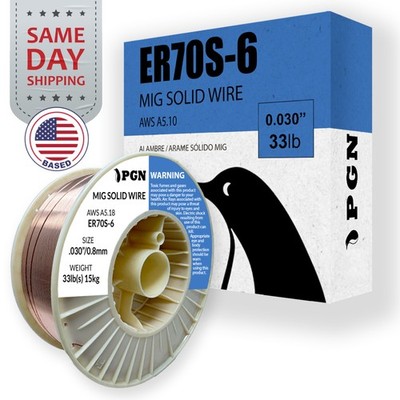 ER70S-6 .030'' - 33-Lb - Mild Steel MIG Welding Wire - Shatterproof ABS Spool
