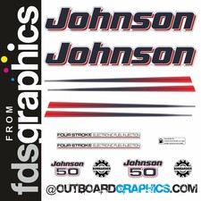 Johnson 50hp four stroke EFI outboard engine decals/sticker kit (2002 - 2006)