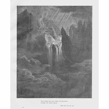 PARADISE LOST Wave Rolling After Wave� Gustave Dore - Antique Print c1875