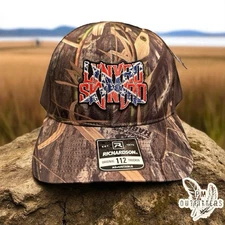 Vintage Lynyrd Skynyrd Logo Patch Richardson 112 Camo Trucker Hat Southern Rock