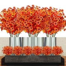 15 Bunches Artificial Silk Flowers for Outdoor UV Resistant Faux Flowers Plas...