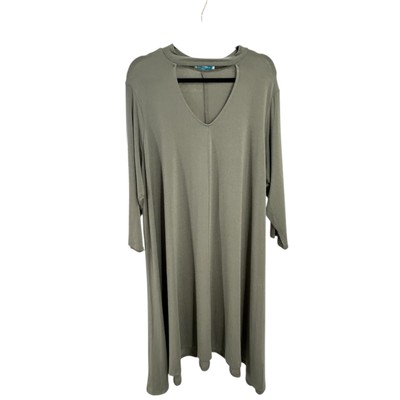 Plus Size Green Swing Dress 3X NWT Boutique Cutout Neckline Flowy Casual |  eBay