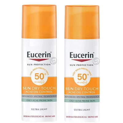 2x 50ML Eucerin Sun Fluid Pigment Control SPF50 Exp.2027 UV Sunblock Cream