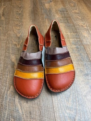 Spring Step Firefly Camel Leather  EU 41 US 9.5-10 Boho Patchwork  NEW