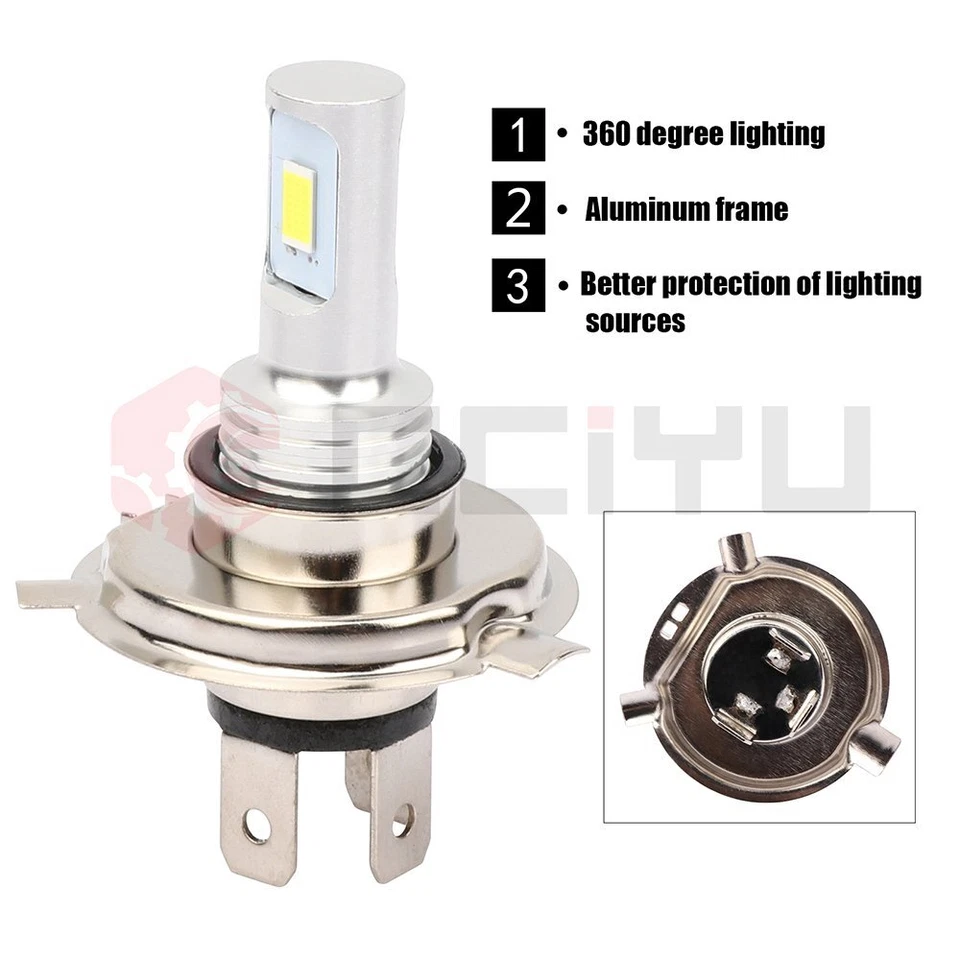 2pieces High-end H4LED Headlight Bulb Hi Low Beam  Super Bright White - Image 2 of 4