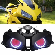 Customized Headlight Assembly Red Devil White Angel Eye For Honda CBR600RR 03-06