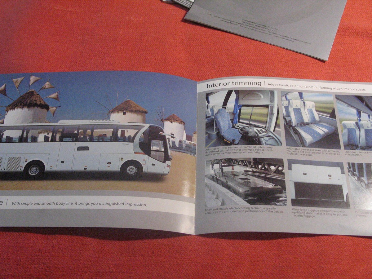 Yutong ZK6107HA tourist bus brochure prospekt China | eBay