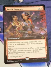 C4120 MAGIC MTG LOST CAVERNS IXALAN POETIC INGENUITY #0377 NM RARE EXT ART