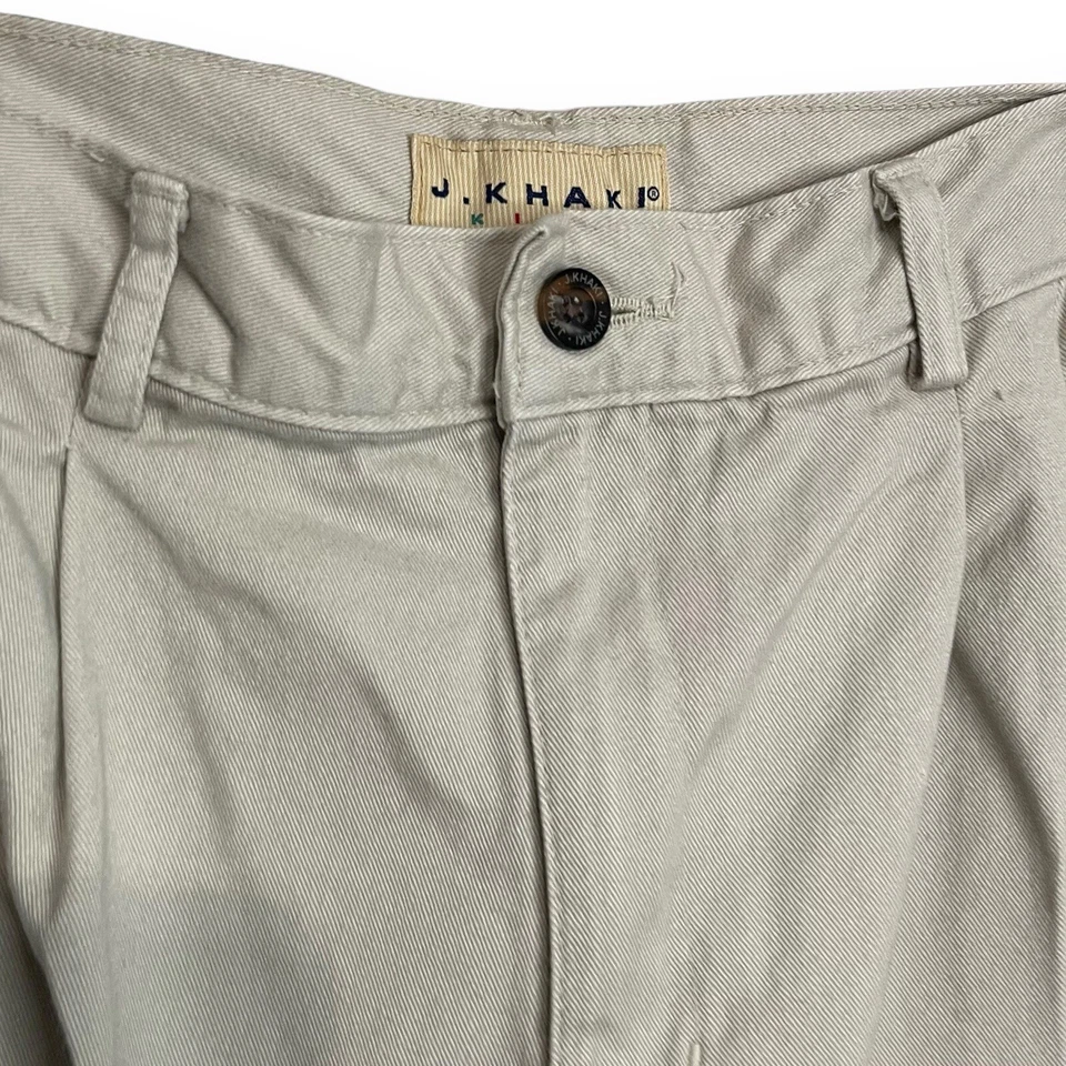 J. Khaki Kids Pants Boys 10 Husky Brown Academia Pleated Front Casual Retro Zip - Image 4 of 4