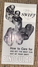 Swift How to Care for your Binocular/Binoculars Instruction Booklet